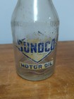 1950 s Sunoco Glass Motor Oil Bottle One Quart With Spout