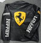 Original 90 s Black Ferrari Vintage F1 Racing Cowhide Leather Motorcycle Jacket