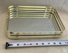 Gold Mirror Perfume Dresser Vanity Bathroom Sink Organizer Rectangular Tray New