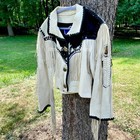 Handmade Native American Fringe Leather Jacket Vintage Fort Grizzly Indian M - L
