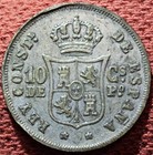 1885 Philippnes 10 Centavos Silver Coin