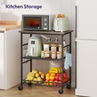 Rolling Kitchen Microwave Cart 3 Tier Utility Storage Cart On Wheels