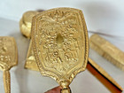 Best Vintage Antique 6 Piece Derby Silver Co Gold Plated Gilt Ornate Dresser Set