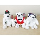 Coca Cola Christmas Polar Bear Bean Bag Plush W  Tags 1997 1998 7  New X3 Vtg