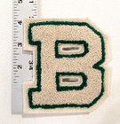 Vintage 1950s Sew On  b  Patch Varsity Letterman Jacket High School White Green
