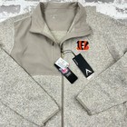 Cincinnati Bengals Jacket Men Large Tan Brown Full Zip Fleece Heather Adult