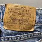 Vtg Levi   s 565 Jeans Boys 25x27 Blue Denim Orange Tab Wide Leg Grunge Usa 90s