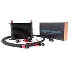 An10 Engine Transmission Oil Cooler 15 Row Aluminum With Filter Relocation Kit