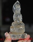 4 6 china Ancient Crystal Carved Temple Kwan-yin Guanyin Goddess Buddha Statue