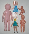Vintage Toys Miniature Dolls Plastic 1950-1970 Lot Of 5 Nostalgia