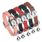 Custom Pet Cat Collar Pu Leather Personalized Engraved Necklace Safety Breakaway