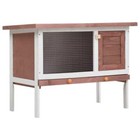 Outdoor Rabbit Hutch 1-layer Wooden Small Animal House Pet Cage Chicken Coop Us