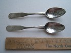 2 Antique P  Blaisdell Coin Silver Spoons