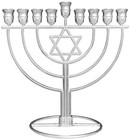 Hanukkah Menorah With Jewish Star - Fits All Standard Chanukah Candles -