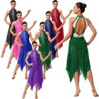 Womens Dancewear Low Back Dresses Unitard Dress Prom Glittery Cha-cha Lyrical