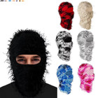 New Fuzzy Balaclava Hat Full Face Cover Ski Mask Knitted Beanies Distressed Wint