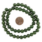 Round Dark Green Nephrite Jade Beads 8mm Gemstone 16 Inch Strand