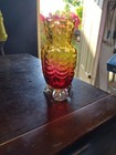 Antique Amberina Art Glass Vase 4 75 