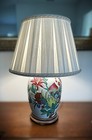 Antique Chinese Polychrome Famille Rose Ginger Jar Lamp