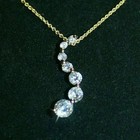 3ct Round Cut Lab Created Diamond Women s Journey Pendant 14k Yellow Gold Plated