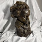 Vintage Italian Beethoven Bust  Signed Tenderini V  Resin W  Bronze-tone Patina