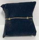 Italy 14k Gold 9    Anklet With 5 Gold Stars Dainty Chain 1 4 Grams