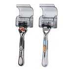 Luexbox 2 Pcs Plastic Razor Holders With Cover For Shower Wall  Self Adhesive