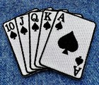 Royal Flush Iron-on Patch Ace Spades Las Vegas Embroidered Poker Gambling Emblem