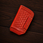 Handmade Genuine Leather Folding Knife Sheath    vertical Belt Carry Tooled Design