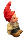 Vintage Cute 3 75    Sitting Gnome West Germany  Plastic Rubber  905