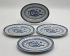 Set Of 4 Vintage Jingdezhen Chinese Rice Grain Eye Dragon Blue   White Plates 8   