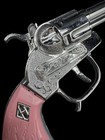 Vintage Toy Cap Gun Revolver Pink Diecast Ornate Western Pistol Orange Tip