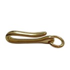 2 Size Retro Solid Brass Keychain Key Ring Belt U Hook Wallet Chain Fish Hook C