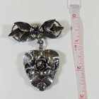 Vintage Art Nouveau Floral Dangle Jugendstil Sterling Silver  Brooch