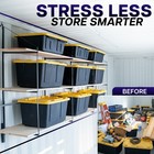 Life Finds Black 3 Tier Shipping Container Shelving Brackets  4 Pack