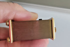 Vintage Swiss Mini Clock Nepro Gold Red Rate Alarm Needs Tune Up Mint Outside