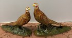 Vtg Pair Large Pheasants Holland Mold Male female Ceramic Mcm Statues Figurine