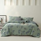 New Anthro Blue Green Floral Reversible King Size Bedspread Comforter   Sham Set
