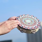 Origlam 8 Inch Wood Tambourine  Handheld Drum With Metal Jingles  Red 