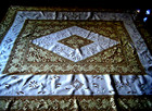 Old Tablecloth Bedfordshire Bobbin  drawn Lace Combo Linen Needle Eyelets Emb ry