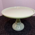 Jadeite Cake Stand Plate Jadeite Green Glass - Mosser Usa 10 1 4    Wide 7    Tall