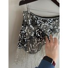 Unbranded Belly Dance Hip Scarf Women Os Silver Euc Sequin Beaded Fringe Wrap