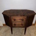 Vintage Martha Washington Style Sewing Cabinet Wood 2 Drawer 28 x12 5 x25 