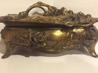 Antique Art Nouveau Vanity Set With 10 5  Metal Box  Beautiful Maiden C 1910
