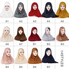 Women Muslim Scarf Hijab Amira Islamic Plain Shawls Full Cover Headscarf Wrap