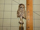 Vintage 7  Owl Letter Opener Antiqued Solid Brass  Free Shipping