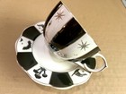Halloween Elegance Black  Cat Teacup   Saucer By Park Chateau Mushroom Bat Witch