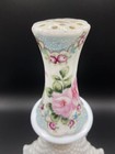 Antique Nippon Moriage Hat Pin Holder Hand Painted Pink Roses Gold Blue Accents