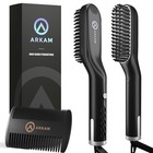 Arkam Beard Straightener For Men - Heated Beard Brush Kit W anti-scald