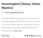 Hummingbird Rotary 2 Tattoo Machine   Gun   New  